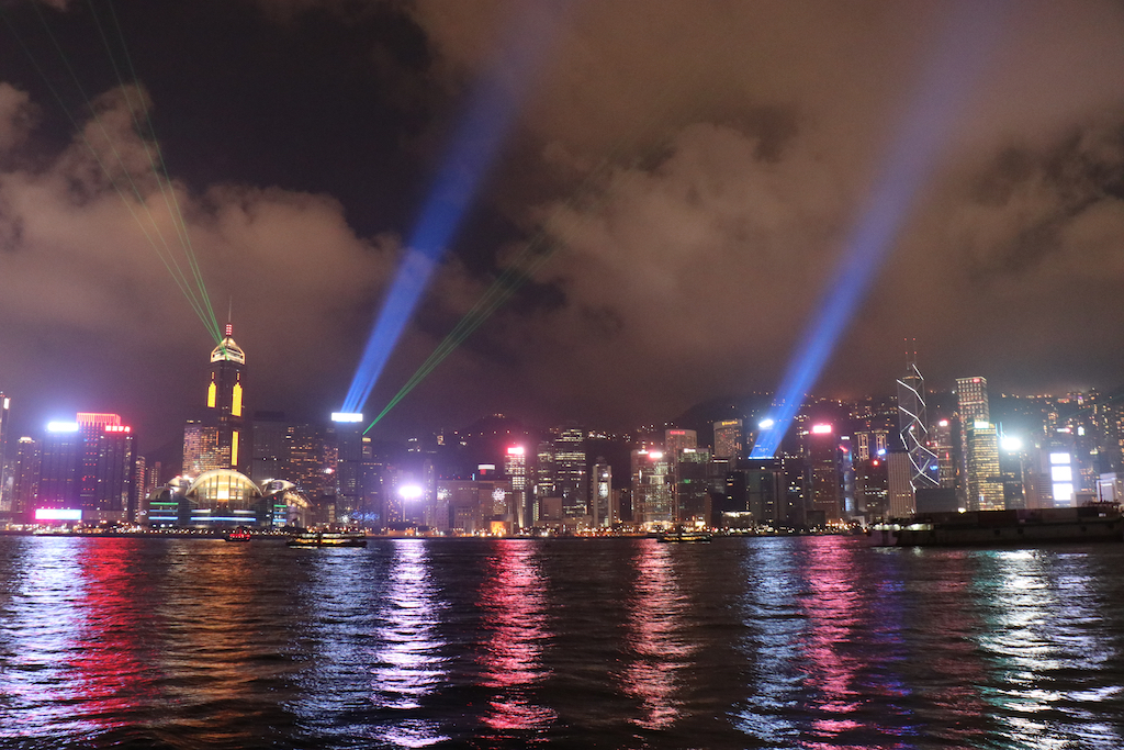 香港の夜景が見れる場所での写真