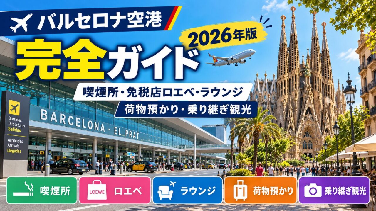 バルセロナ空港完全ガイド｜喫煙所・免税店ロエベ・ラウンジ・荷物預かり・乗り継ぎ観光まで徹底解説