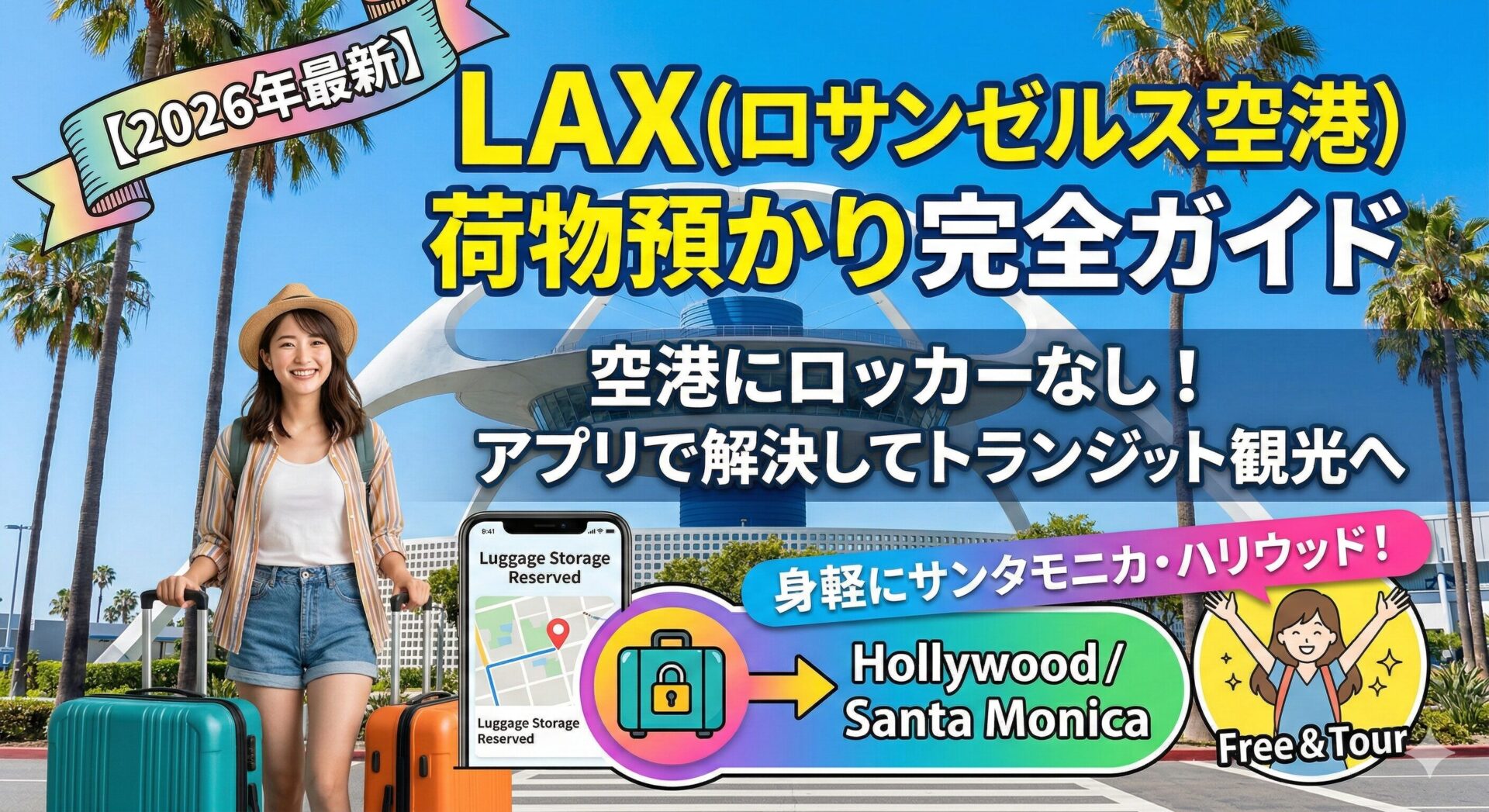 【2026年最新】ロサンゼルス空港(LAX)はロッカーなし!荷物預かりの解決策とトランジット観光ガイド - "Tabigraph タビグラフ"