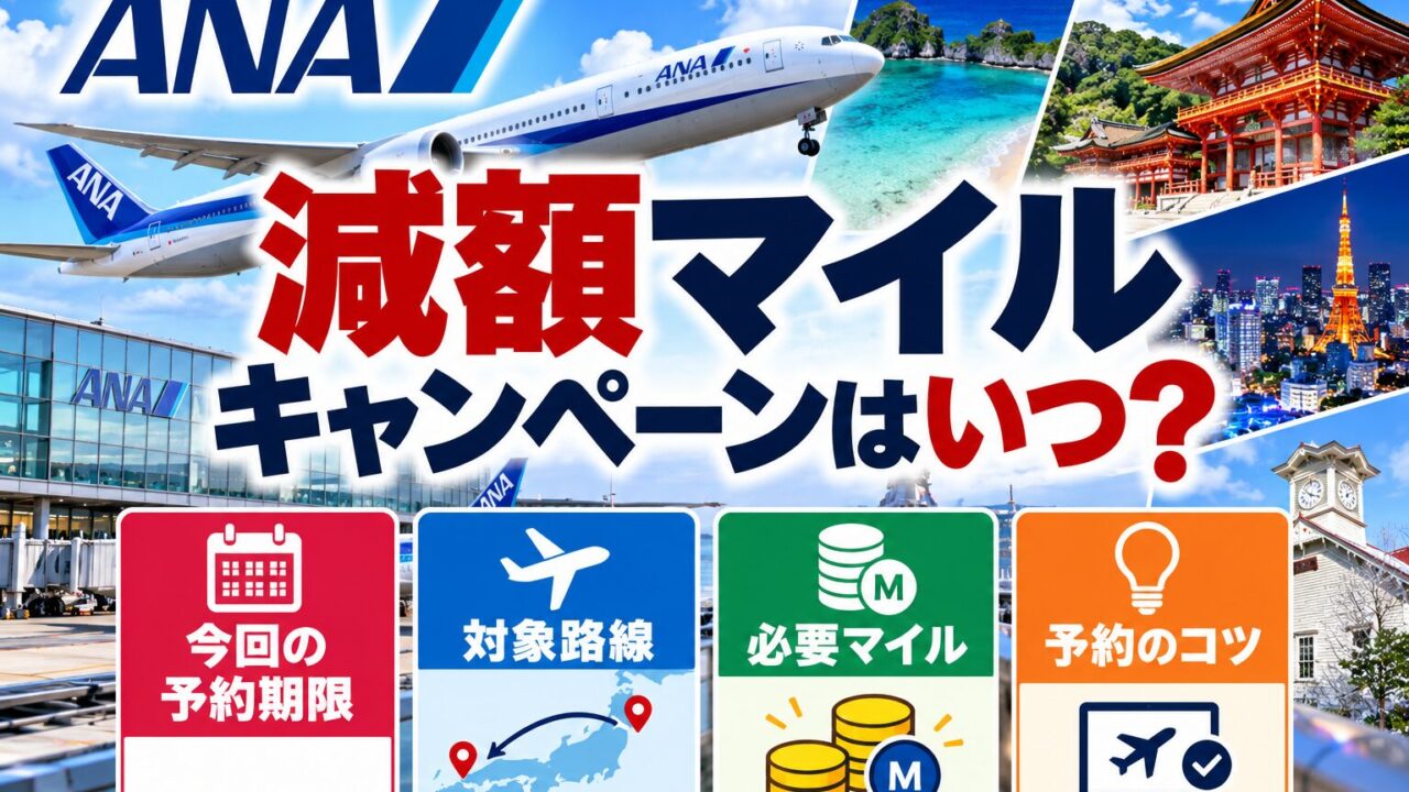 ANA減額マイルキャンペーンはいつ？今回の予約期限・対象路線・必要マイルと予約のコツ
