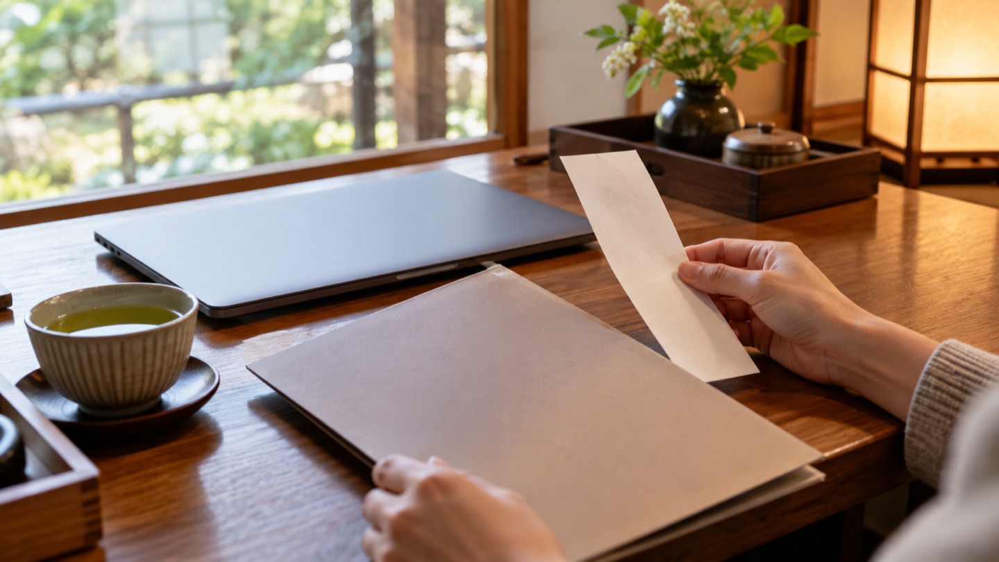 旅行の領収書や予約内容を確認する準備のイメージ
