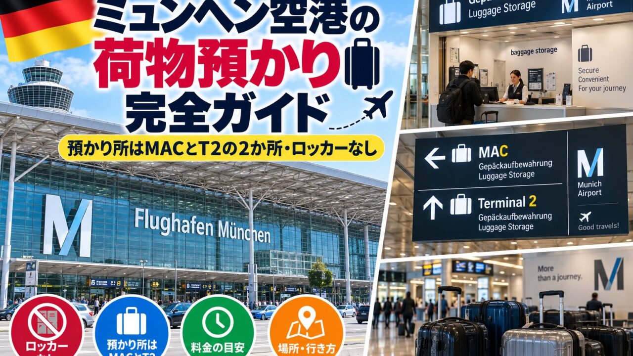 ミュンヘン空港の荷物預かり完全ガイド｜預かり所はMACとT2の2か所・ロッカーなし